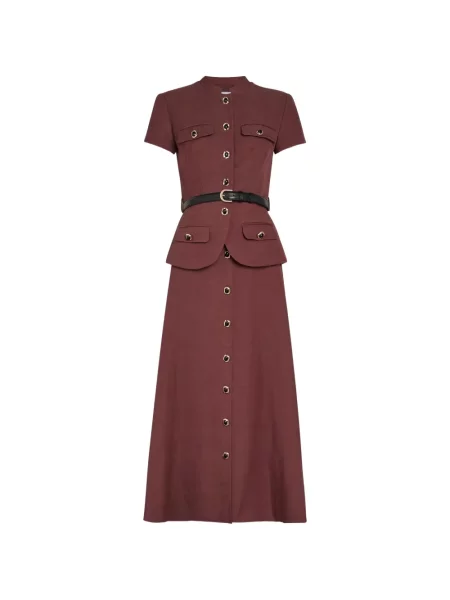 Cu centură rochie midi Self-portrait maro