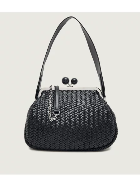 Weekend MaxMara De piele geantă pe umăr Wkaere Pasticcino negru