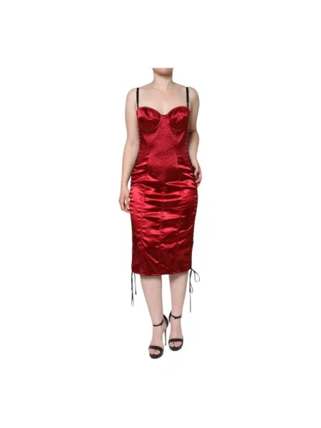 Sukienka midi Dolce And Gabbana czerwona