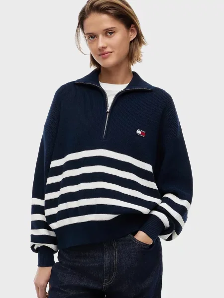 У смужку светр Tommy Jeans синій