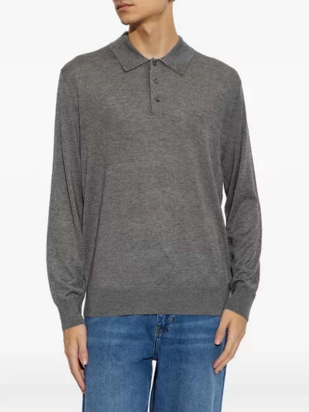 Tricou polo Lacoste cu autograf gri
