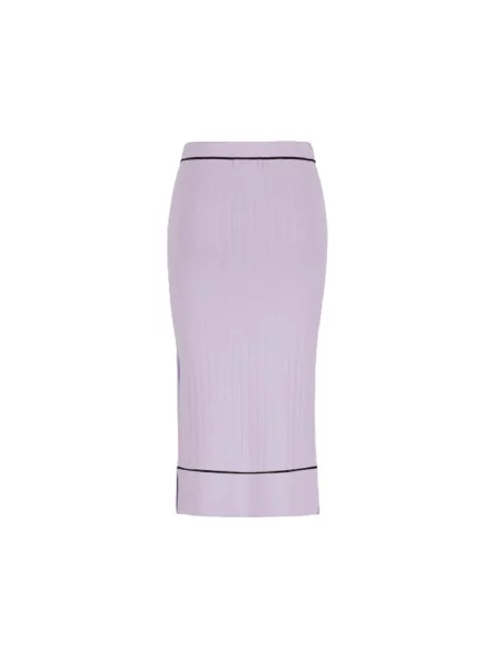 Dzianinowa spódnica midi Armani Exchange fioletowa