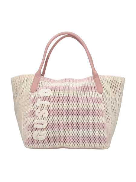 Shopperka Custo Barcelona skórzana różowa