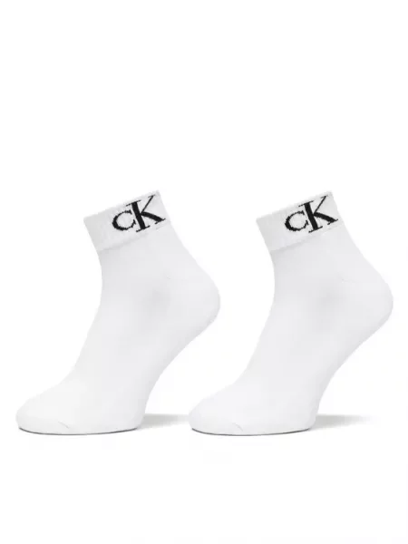 Σετ κοντές κάλτσες ανδρικές 2 τεμαχίων Calvin Klein Jeans λευκό