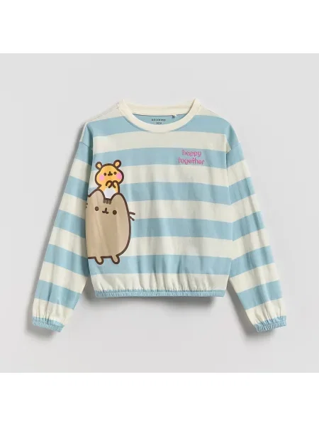 Reserved Pruhovaná halenka Pusheen bleděmodrá