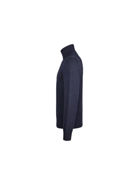 Lniany sweter z golfem Circolo 1901 niebieski