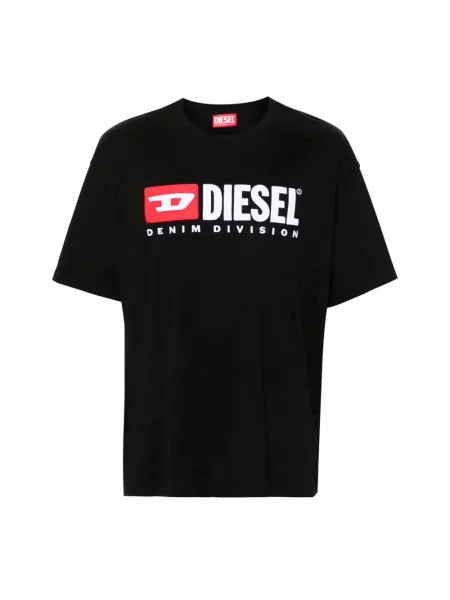 T-shirt z detalem z logo Diesel czarna