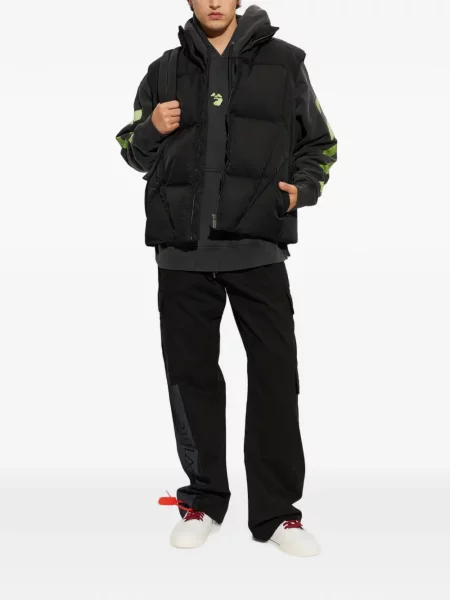 Pantaloni cargo Off-white cu imagine alb