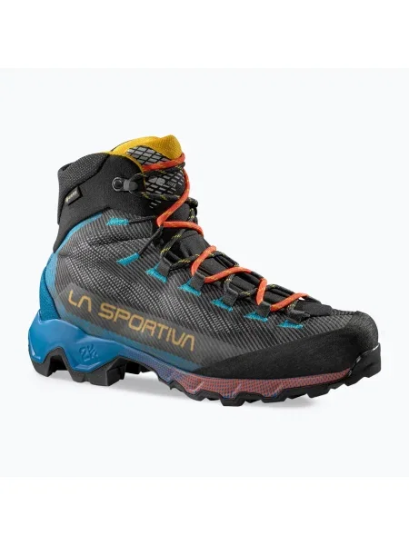 Ghete de trekking pentru bărbați La Sportiva Aequalibrum Hike GTX carbon/tropic blue albastru