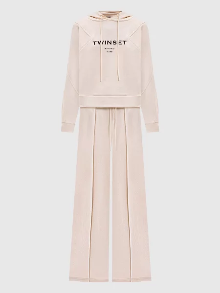 Спортивний костюм з логотипом Twinset бежевий