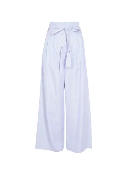 Pantaloni Jejia cu dungi cu legături albastru