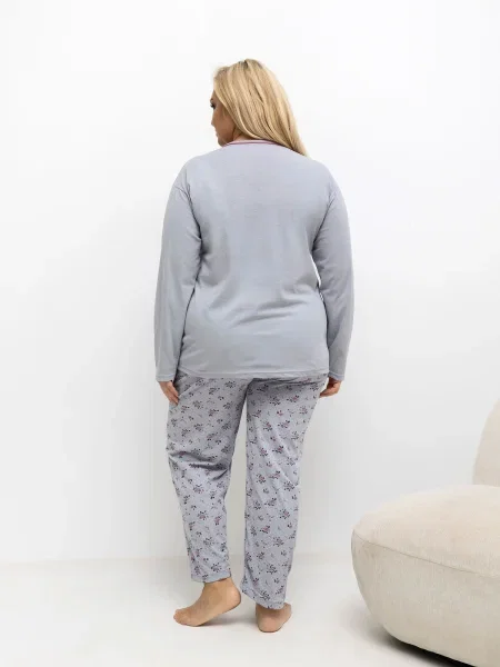 Piżama Forever Pink szara
