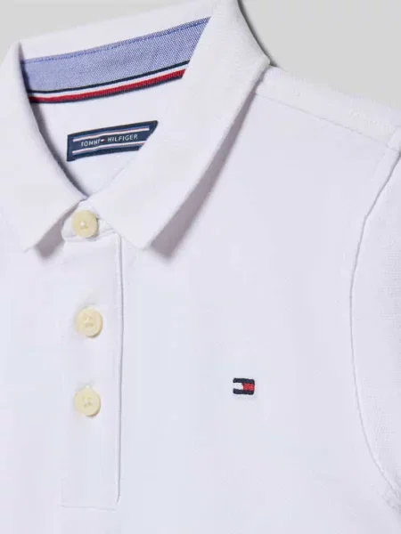 Koszulka polo z mieszanki bawełny Tommy Hilfiger biała