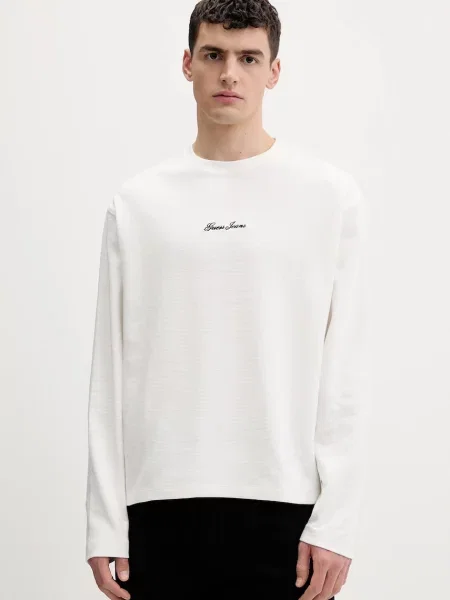 Majica z dolgimi rokavi Guess Jeans bež