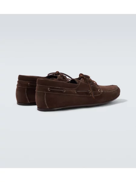 Pantofi loafer Manolo Blahnik din piele de căprioară maro