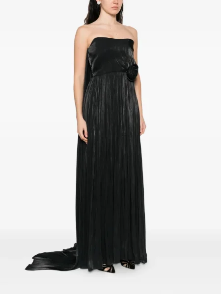 Rochie maxi Nissa plisată de costum negru