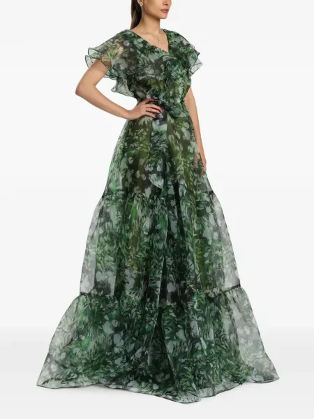 Rochie maxi Miau By Clara Rotescu cu imagine verde