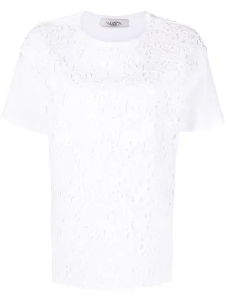 Tricou Valentino Garavani cu imagine din dantelă alb