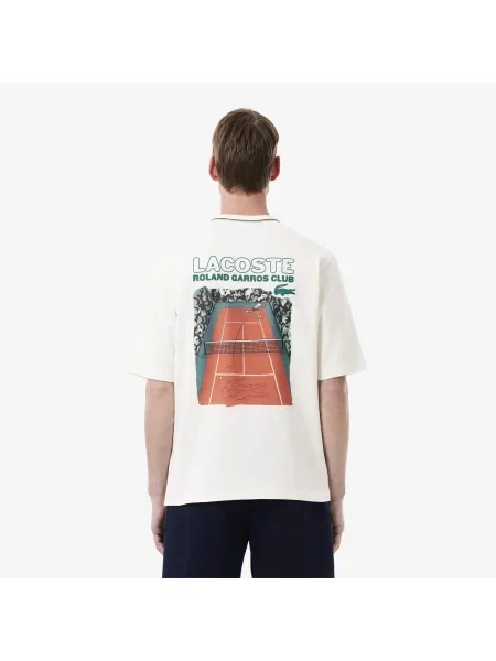 Lacoste T-Shirt Roland-Garros Edition Jersey biały