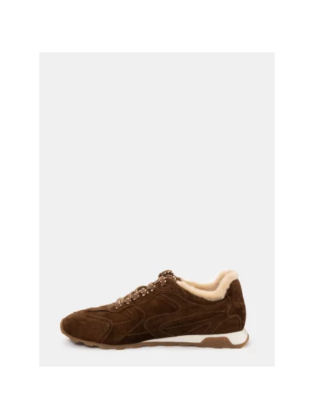 Sneakersy Ash z futerkiem brązowe