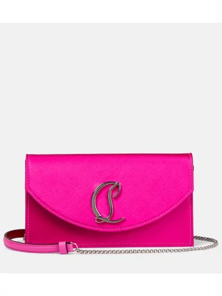 Geantă Christian Louboutin din satin roz
