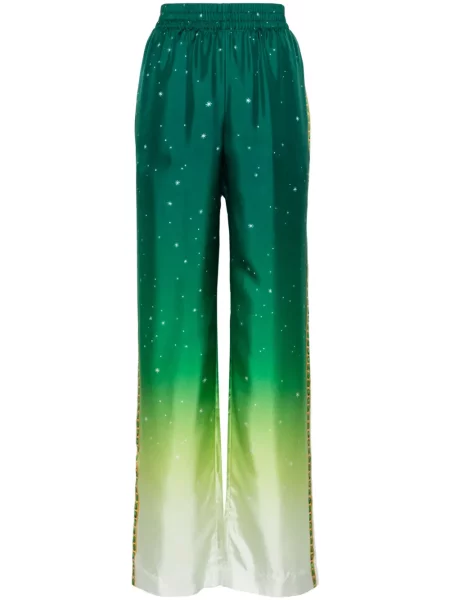 Pantaloni Casablanca de mătase verde