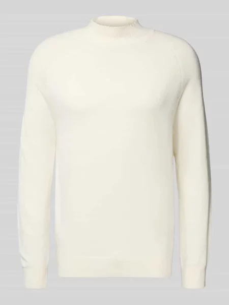 Sweter z dzianiny o kroju regular fit z mieszanki bawełny model ‘TITO’ Strellson biały