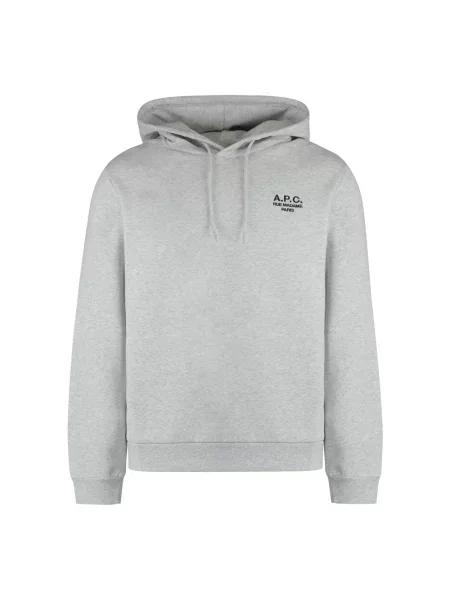 Bluza z kapturem A.p.c. z kapturem z logo szara