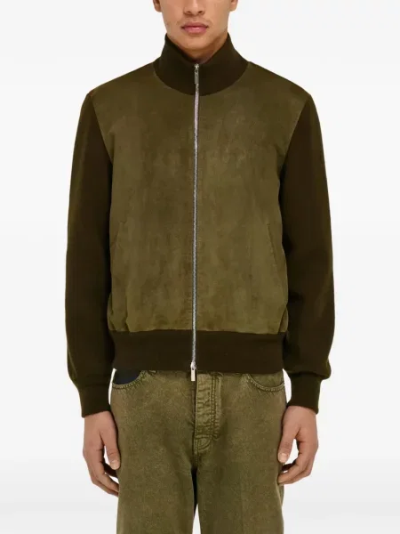 Geacă bomber Ferragamo tricotate verde