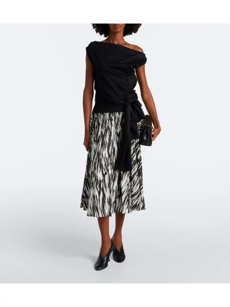 Midi krilo Proenza Schouler s potiskom keper bela