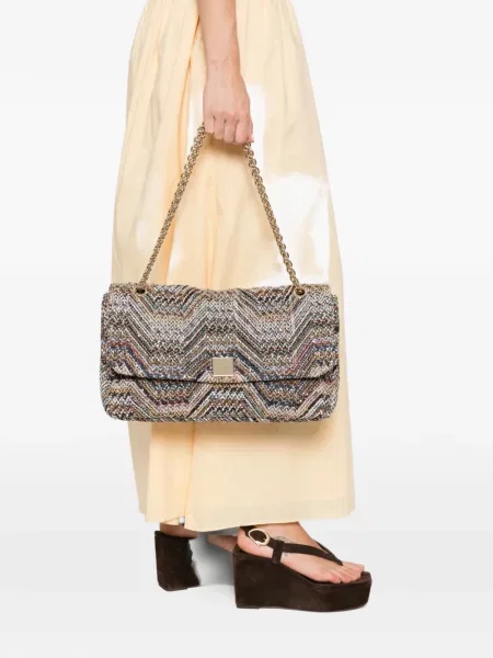 Geantă Missoni tricotate gri