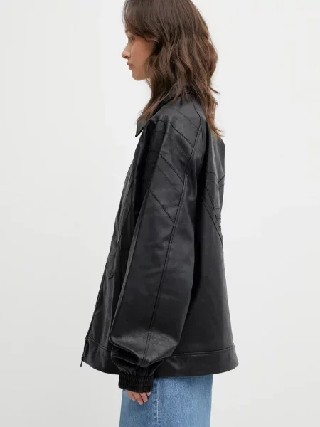 Μπουφάν adidas Originals Pleather Jacket μαύρο