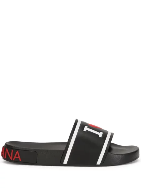 Papuci Dolce & Gabbana cu autograf negru