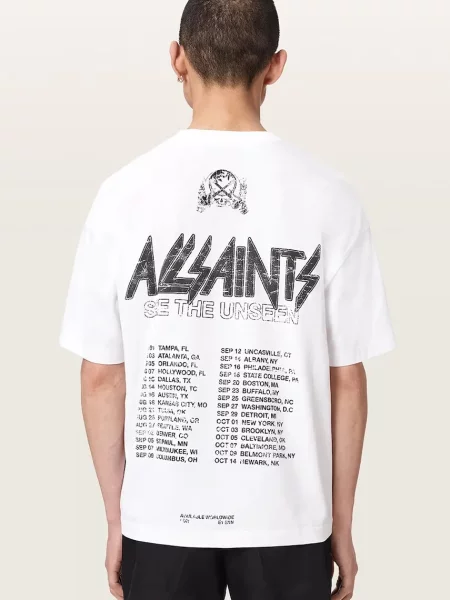 AllSaints tricou pentru bărbați din CHROMIUM alb