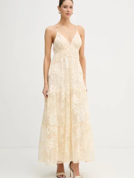 ERMANNO Firenze sukienka empire beżowa