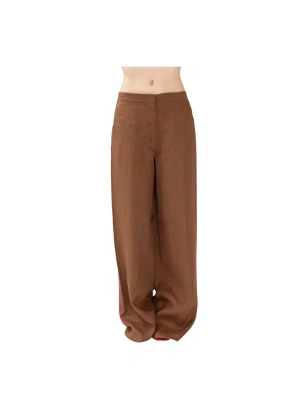 Spodnie Max Mara Studio brązowe