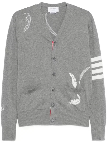 Cardigan Thom Browne cu dungi gri