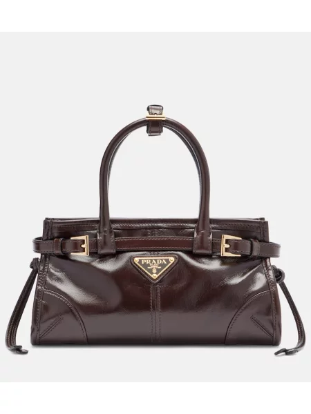 Geanta de piele Prada din piele maro