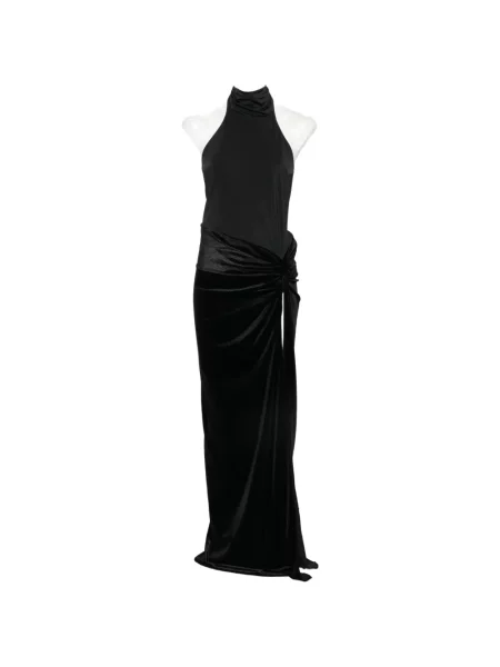 Rochie maxi The Andamane cu gât halter negru