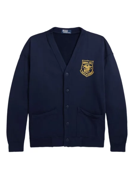 Кожена карирана поло тениска Polo Ralph Lauren бродирана бяло