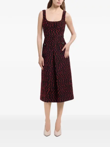 Rochie midi Elie Saab tricotate negru