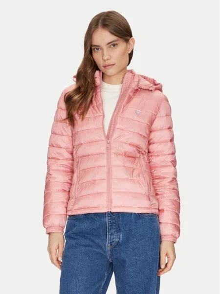 Guess Jeans Geacă din puf roz