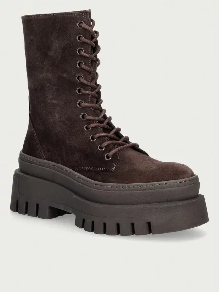 Steve Madden botine cu platformă pentru femei din piele întoarsă Coast maro