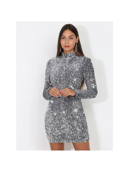 Rochie La Modeuse argintiu