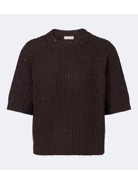 Pulover Brunello Cucinelli de lână maro