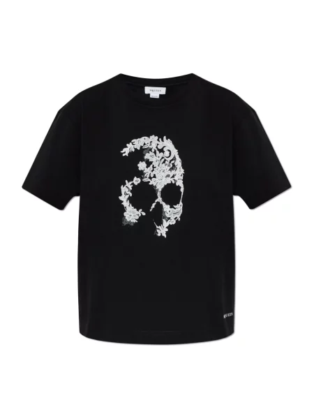 Koszulka Alexander Mcqueen koronkowa czarna