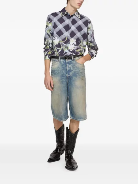 Cămașă Acne Studios cu model floral cu imagine albastru