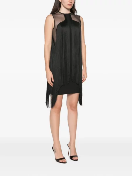 Rochie mini Alessandro Legora cu franjuri plasă negru