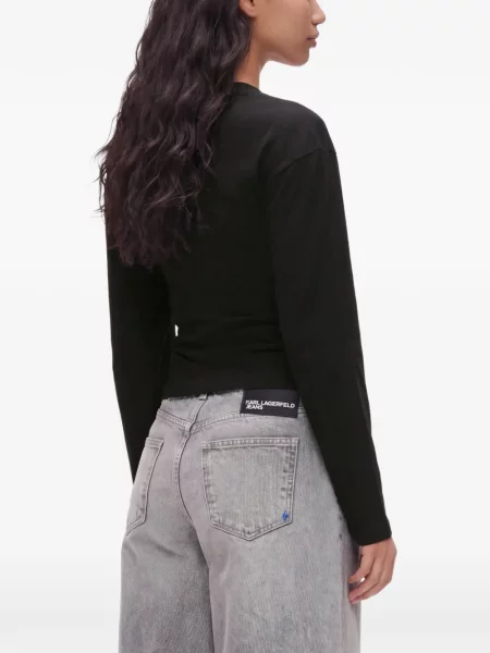 Lung tricou Karl Lagerfeld Jeans negru