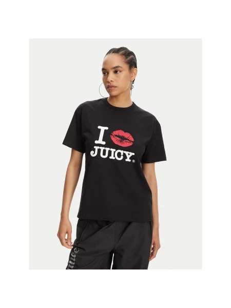 Juicy Couture Majica I Kiss Oversize črna